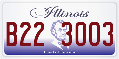 IL license plate B223003