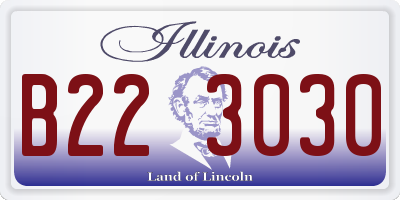 IL license plate B223030