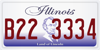 IL license plate B223334