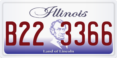 IL license plate B223366