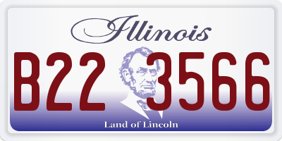 IL license plate B223566