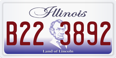 IL license plate B223892