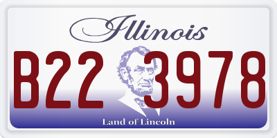 IL license plate B223978