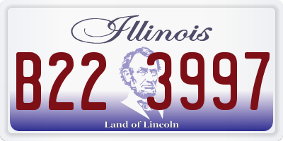 IL license plate B223997