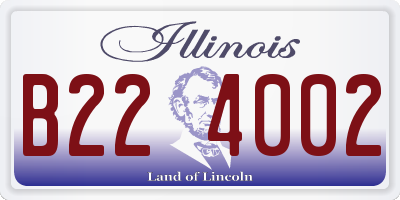IL license plate B224002