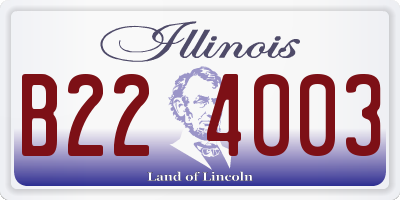 IL license plate B224003