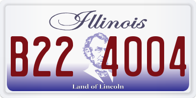 IL license plate B224004