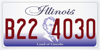 IL license plate B224030