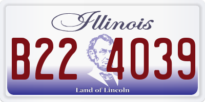 IL license plate B224039