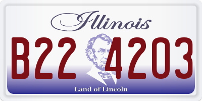 IL license plate B224203