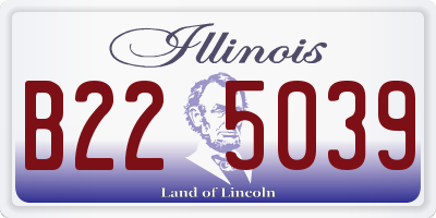 IL license plate B225039
