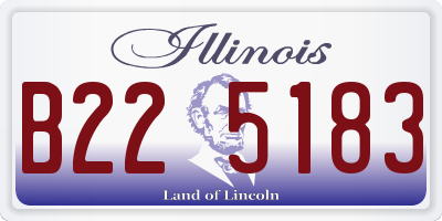 IL license plate B225183