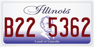 IL license plate B225362
