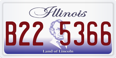 IL license plate B225366