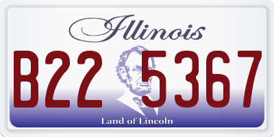 IL license plate B225367