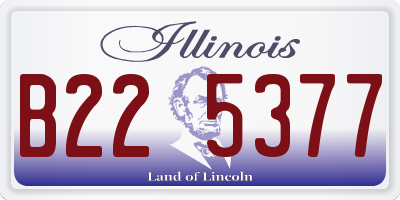 IL license plate B225377