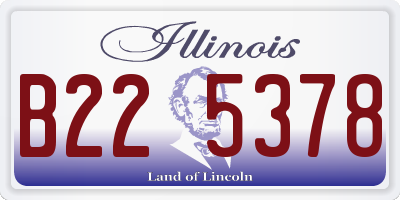 IL license plate B225378