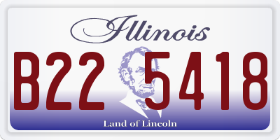 IL license plate B225418