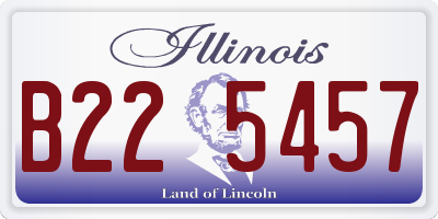 IL license plate B225457