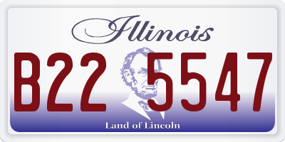 IL license plate B225547