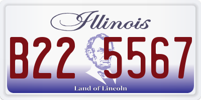 IL license plate B225567