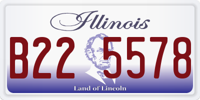 IL license plate B225578