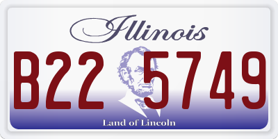 IL license plate B225749