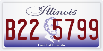 IL license plate B225799
