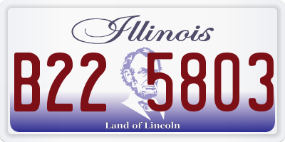 IL license plate B225803