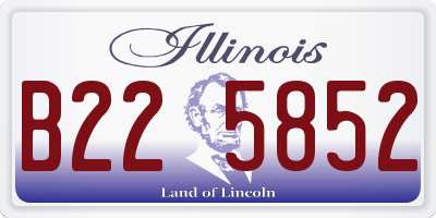 IL license plate B225852