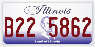 IL license plate B225862