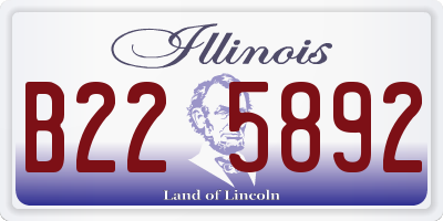 IL license plate B225892