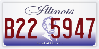 IL license plate B225947
