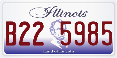 IL license plate B225985