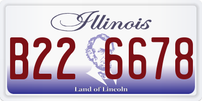 IL license plate B226678