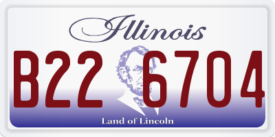 IL license plate B226704