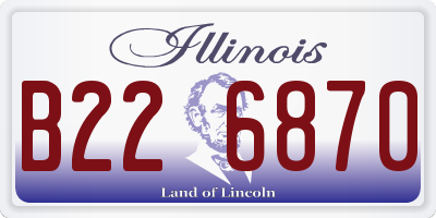 IL license plate B226870