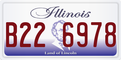 IL license plate B226978