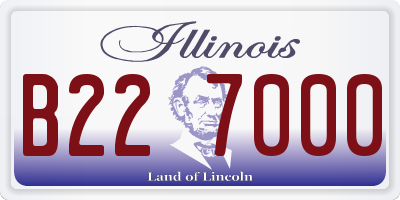 IL license plate B227000