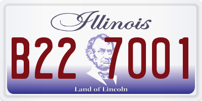 IL license plate B227001