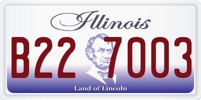 IL license plate B227003