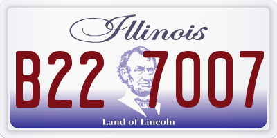 IL license plate B227007