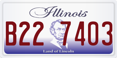 IL license plate B227403
