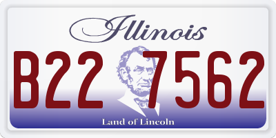IL license plate B227562