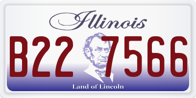 IL license plate B227566