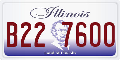 IL license plate B227600