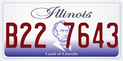 IL license plate B227643