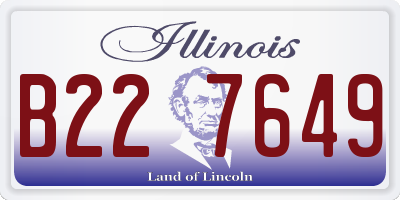 IL license plate B227649