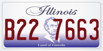 IL license plate B227663
