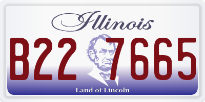 IL license plate B227665